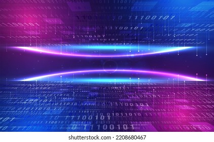 Digital Ai big data technology futuristic blue background, cyber cloud security, abstract iot wireless wifi tech, innovation future binary data, global internet network connection, illustration vector