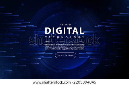 Digital Ai big data technology banner blue background, cyber security technology, abstract privacy protection tech, innovation future data, internet network connection, line dot, illustration vector