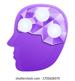 Digital ai brain icon. Cartoon of digital ai brain vector icon for web design isolated on white background