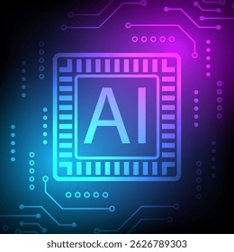 Hintergrund der digitalen KI-Leiterplatte. Konzept der künstlichen Intelligenz. Design für Mainboard CPU futuristische Technologie Datenhintergrund.