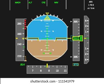 Digital Airplane Instruments Vector