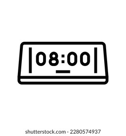 digital alarm clock bedroom interior line icon vector. digital alarm clock bedroom interior sign. isolated contour symbol black illustration