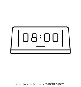 digital alarm clock bedroom interior line icon vector. digital alarm clock bedroom interior sign. isolated contour symbol black illustration