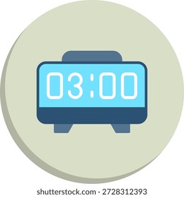 Ícone de estilo de círculo plano de despertador digital