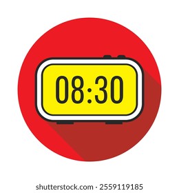 Digital Alarm Clock flat icon. Vector Illustration, EPS 10