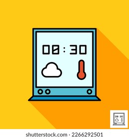 diseño de ilustración plano de reloj de alarma digital