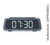 digital alarm clock flat logo icon vector illustration modern design isolated on white background