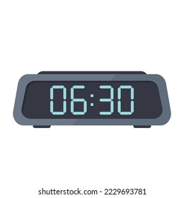 digital alarm clock flat logo icon vector illustration modern design isolated on white background
