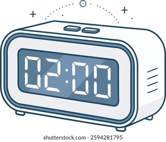 digital alarm clock flat logo icon vector illustration modern design isolated on white background