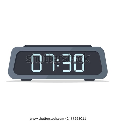 digital alarm clock flat logo icon vector illustration modern design isolated on white background