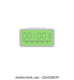 Digital Alarm clock icon in color, isolated on white background 