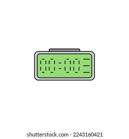 Digital Alarm clock icon in color, isolated on white background 