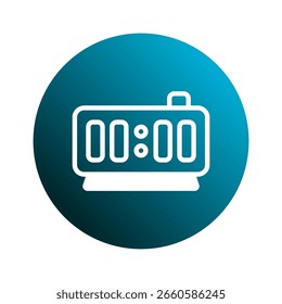 Digitales Wecker-Symbol, das Mitternacht anzeigt und Zeitmanagement für effektive Planung und Pünktlichkeit für produktivitätsorientierte Personen symbolisiert