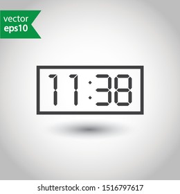 Digital alarm clock icon. Electronic watch vector sign. Digital clock symbol. EPS 10 pictogram flat design
