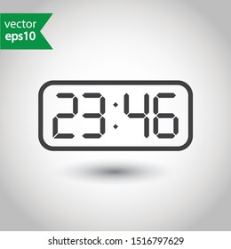 Digital alarm clock icon. Electronic watch vector sign. Digital clock symbol. EPS 10 pictogram flat design