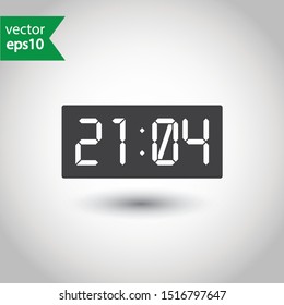 Digital alarm clock icon. Electronic watch vector sign. Digital clock symbol. EPS 10 pictogram flat design