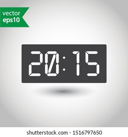 Digital alarm clock icon. Electronic watch vector sign. Digital clock symbol. EPS 10 pictogram flat design