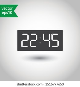 Digital alarm clock icon. Electronic watch vector sign. Digital clock symbol. EPS 10 pictogram flat design