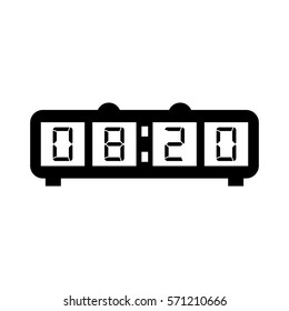 digital alarm clock icon image vector illustration design 