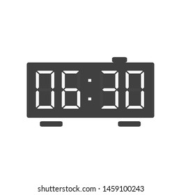 Digital alarm clock icon isolated on white background. Vector illustration.