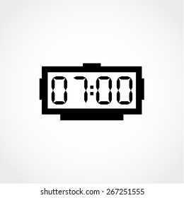 Digital alarm clock Icon Isolated on White Background