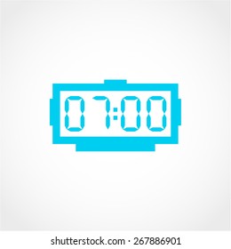 Digital alarm clock Icon Isolated on White Background