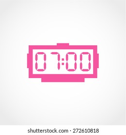 Digital alarm clock Icon Isolated on White Background