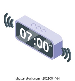Digital alarm clock icon isometric vector. Watch timer. Time countdown