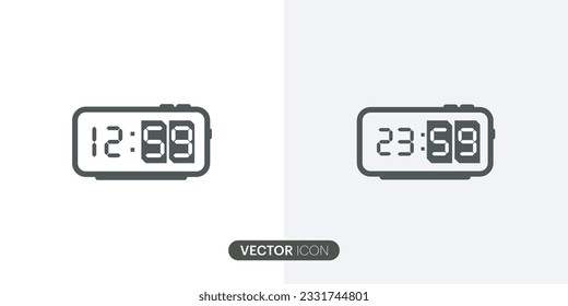 
Digital alarm clock icon. Alarm with digital number flat design. Simple colored icon for website design. Vector illustration.