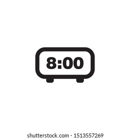 Digital alarm clock icon on a white background