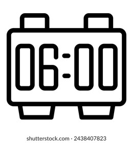 Digital alarm clock icon outline vector. Woman care day. Daily routine