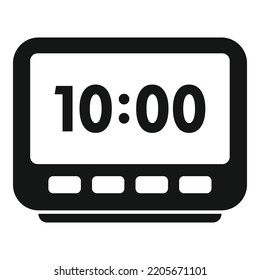 Icono de reloj de alarma digital simple vector. Tiempo flexible. Personas ocupadas