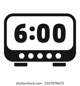 Digital alarm clock icon simple vector. Sleep problem. Stress night