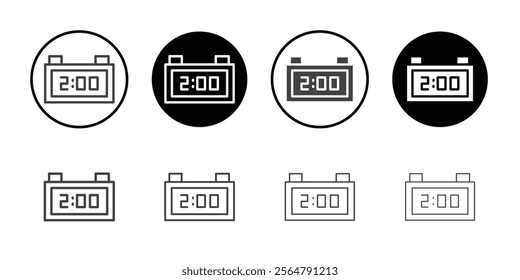 Digital alarm clock icon simple vector symbol
