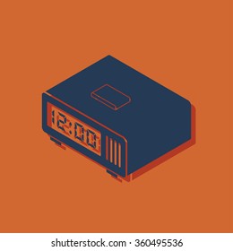 digital alarm clock isometric 3d icon
