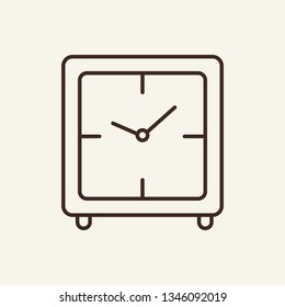 Digital alarm clock line icon. Squared clock. Time concept. Vector illustration can be used for topics like time management, clock, every day life