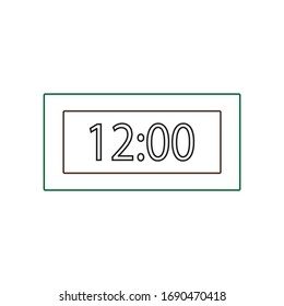 digital alarm clock on white background