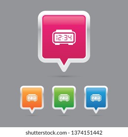 Digital Alarm Clock Pin Marker Icons