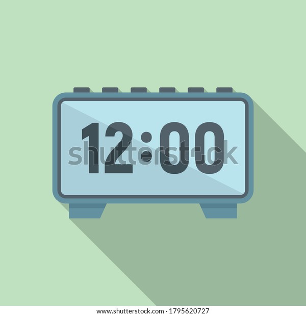 Digital alarm clock\
repair icon. Flat illustration of digital alarm clock repair vector\
icon for web design