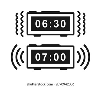 Digital alarm clock ring. Illustration vector 
