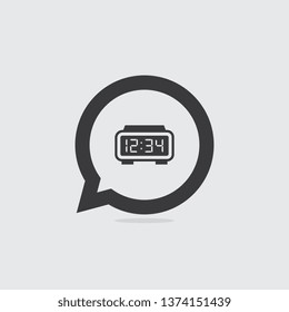 Digital Alarm Clock Speech Bubble Icon