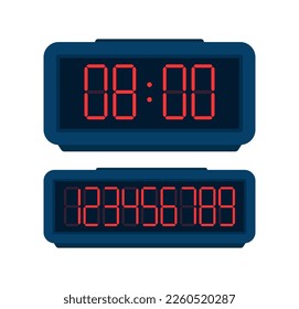 Digital alarm clock. Time icon. Vector illustration.