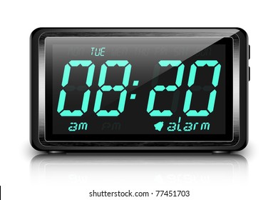 Digital Alarm Clock. Vector