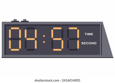 Digital alarm clock vector cartoon illustration isolated on a white background.