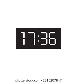 Icono de vector de reloj de alarma digital. Diseño de letreros planos de reloj electrónico. Pictograma del símbolo de tiempo del reloj digital. icono de interfaz de usuario de UX