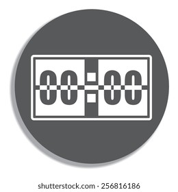Digital alarm clock vector icon. on a grey background
