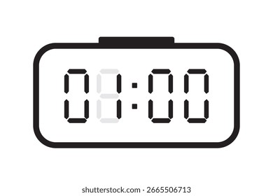 Ícone vetorial de despertador digital, ícone de despertador eletrônico