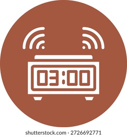 Ilustração de design de ícone de vetor de despertador digital