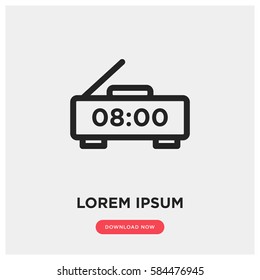 Digital alarm clock vector icon