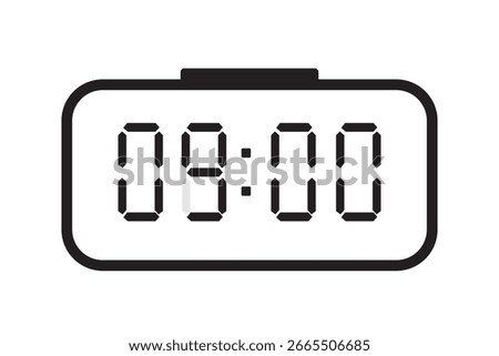Digital alarm clock vector icon, electronic alarm clock icon